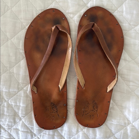 Beek Brown Leather Sandals size 10 - Picture 1 of 2